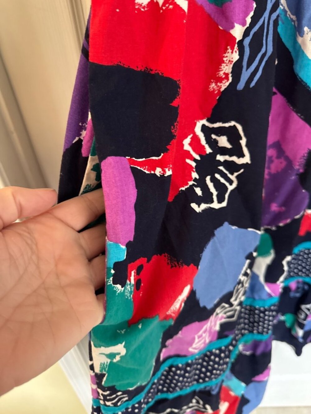 Vintage Appel Muumuu Kaftan Pocket Colorful Summer Boho Beach USA Mumu One Size - Picture 4 of 7